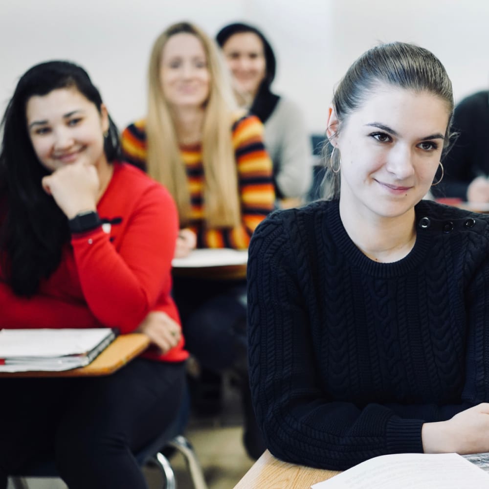 group of students in class